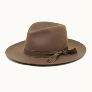 Olive & Pique Pecan Brown Wide Brim Fedora Boho Hat for Women